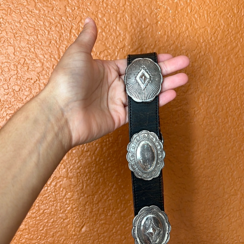 Vintage 90’s Western - Justin Women’s black leather belt